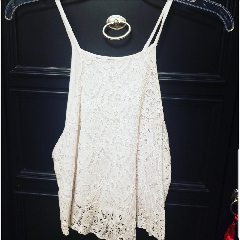 Charlotte Russe Lace Muscle Tank